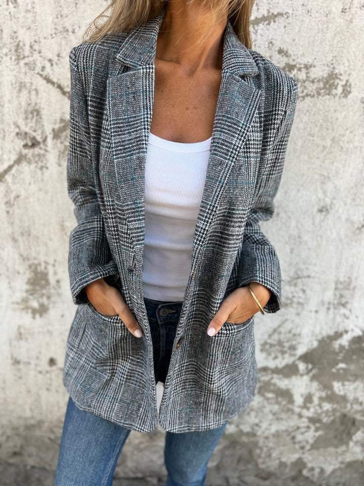 Andrea™ | Blazer Hiver à Carreaux