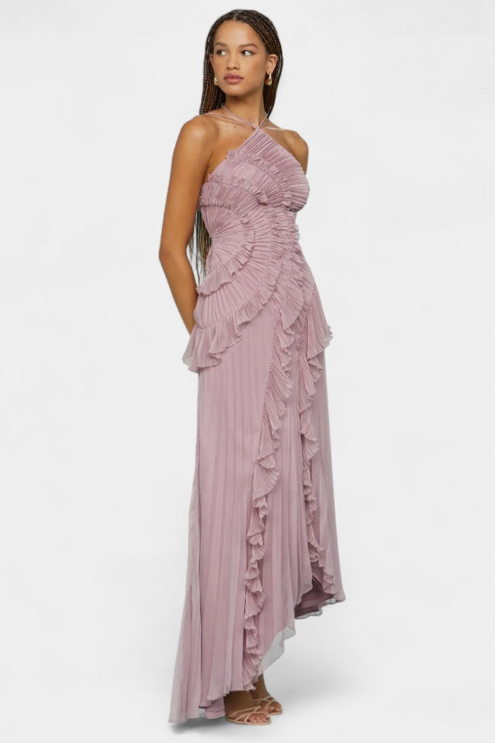 Bia™ | Robe Halter Plissée de Soirée en Lilas