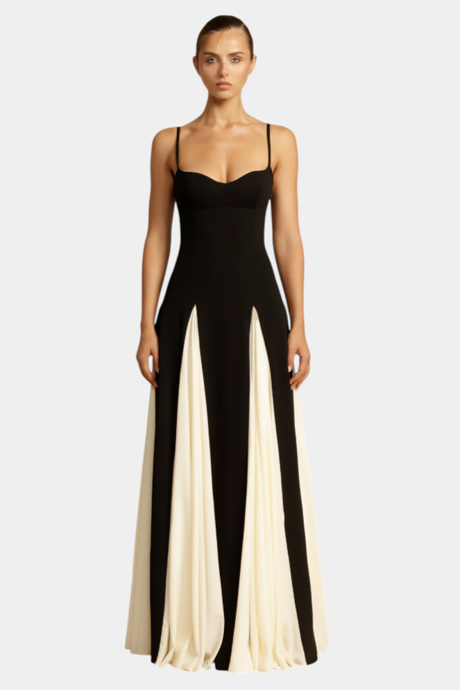 Catalina™ | Robe Longue Maxi Bicolore à Bretelles Fines