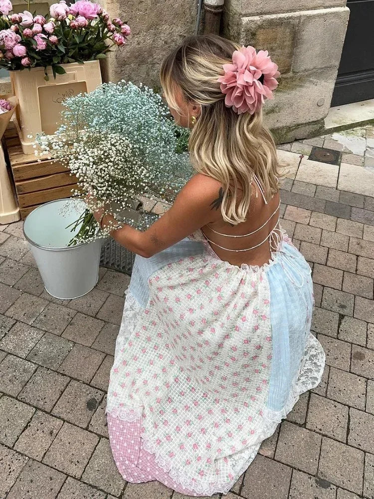 Céleste™ | Robe Longue Patchwork Été Maxi