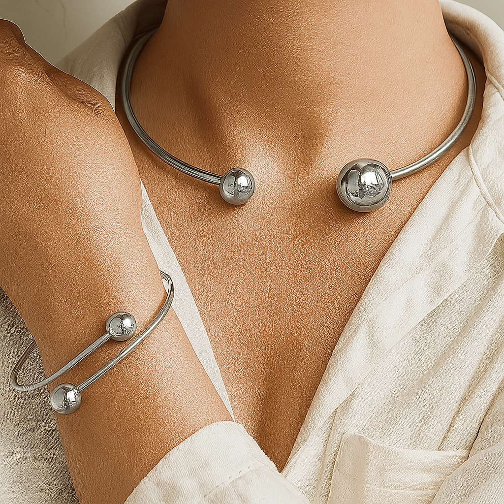 Ensemble de Collier et Bracelet Minimaliste Lumineux