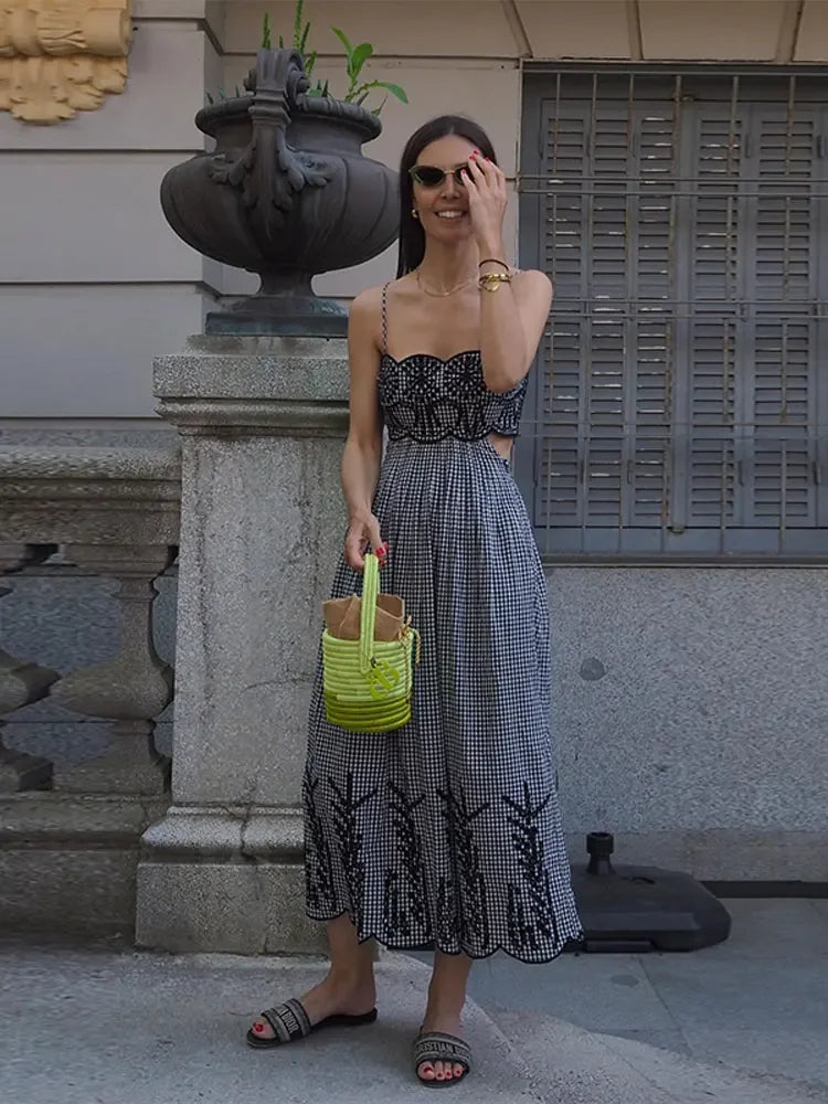 Clara™ | Robe À Carreaux Chic