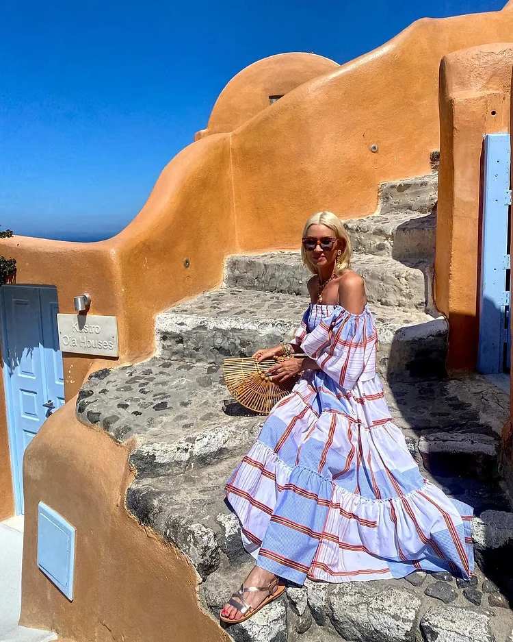 Isadora™ | Robe Longue Off-Shoulder à Imprimé Mexicain de Luxe