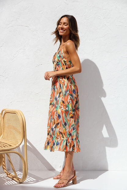Leia™ | Robe Midi Imprimée Multicolore