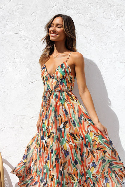 Leia™ | Robe Midi Imprimée Multicolore