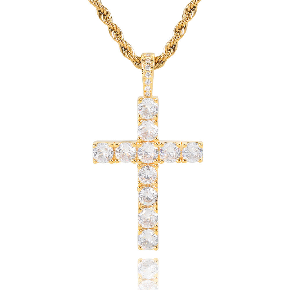Collier croix en moissanite