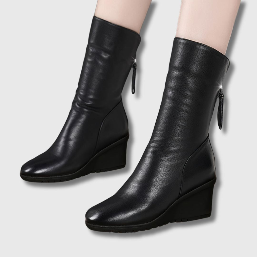 Amalia™ | Bottes Mi-Mollet à Talon Compensé