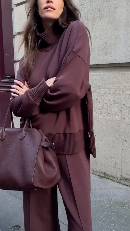 Hélène™ | Ensemble Col Roulé Tricoté