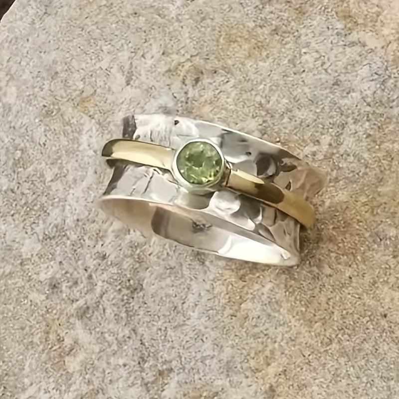 Bague en zirconium vert élégant