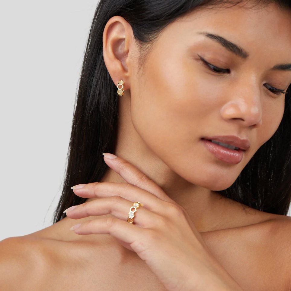 Abeille - Bague en or et cristal