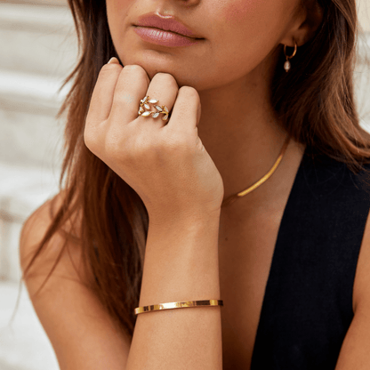 Bague Feuille Dorée