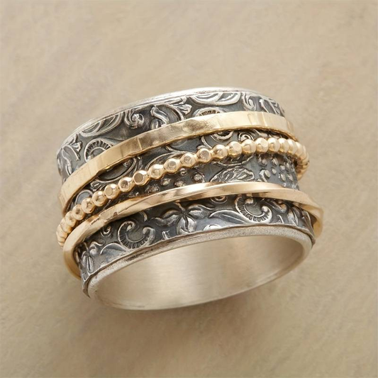 Bague Vintage en Or et Argent Antique