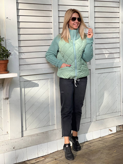 MORFA - Veste Patchwork en maille pour femme